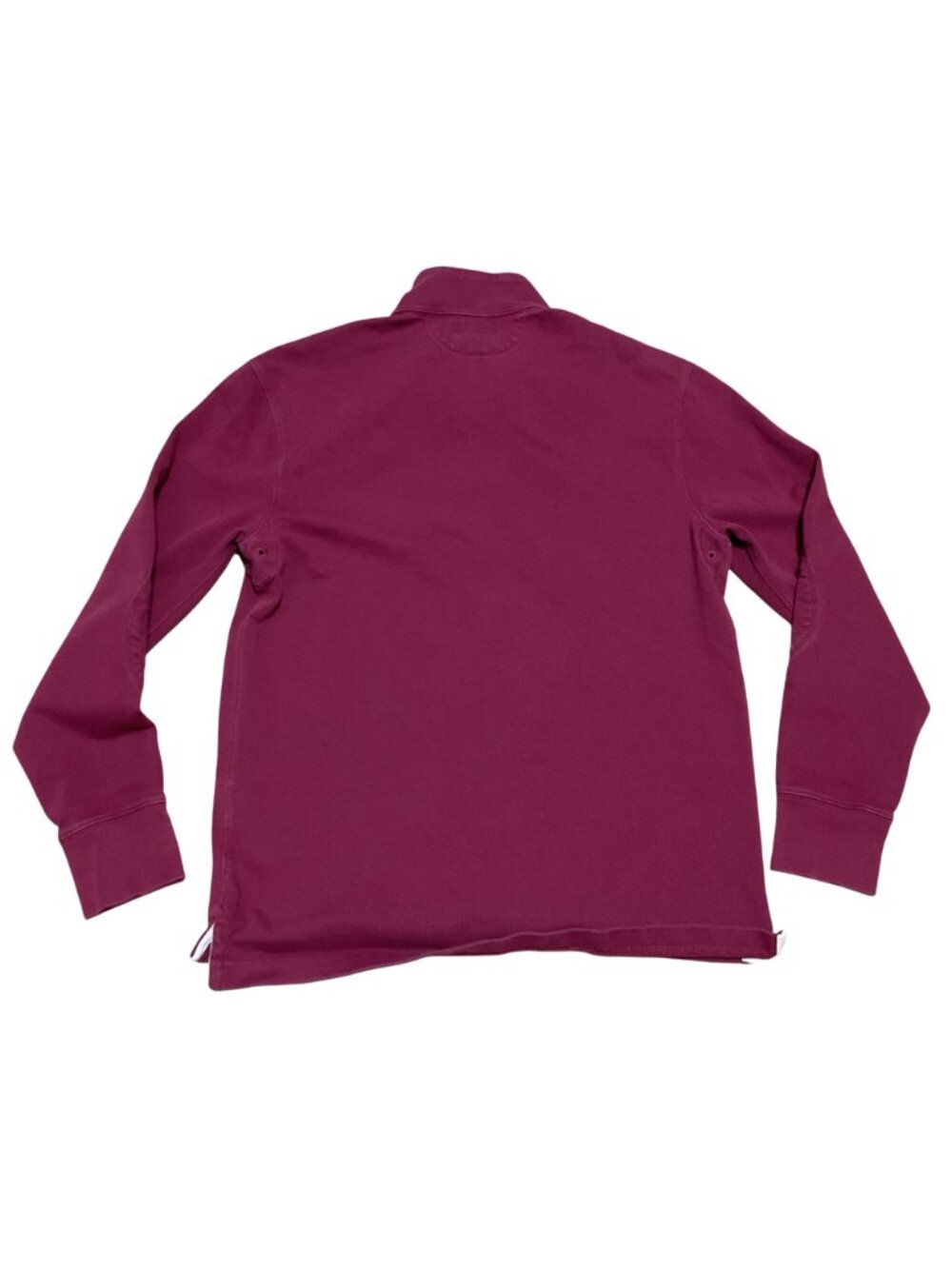 Vtg J.Crew Reimagined Henley Shirt Sz S Burgundy Elbow Patches Vented Pits Mens - Picture 5 of 5